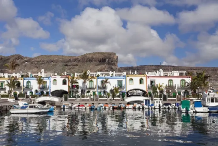 Framed Print : Fishing boats at the old port of Puerto de Mogan, Gran Canaria, Canary Islands, Spain, Atlantic, Europe Framed Print : Fishing boats at the old port of Puerto de Mogan, Gran Canaria, Canary Islands, Spain, Atlantic, Europe