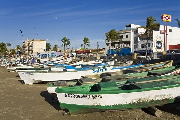 Fishing Boats on Playa Norte, Mazatlan, Sinaloa State, Mexico, North America