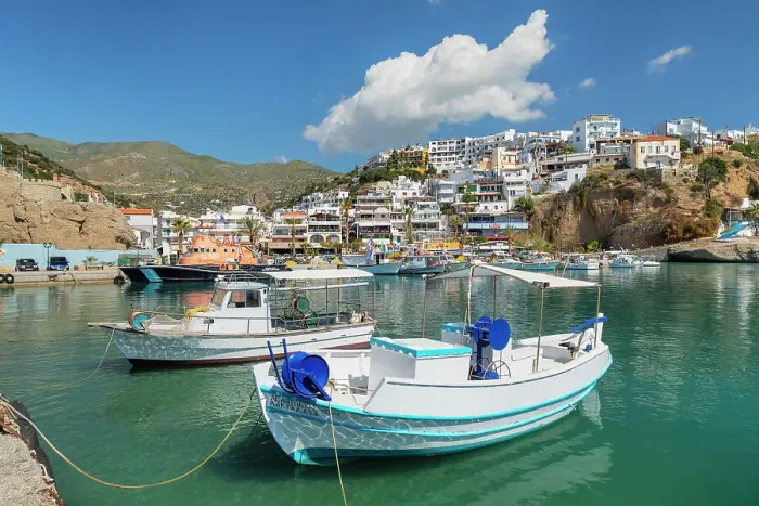 Framed Print : Fishing boats in the port of Agia Galini, South Coast, Crete, Greek Islands, Greece, Europe Framed Print : Fishing boats in the port of Agia Galini, South Coast, Crete, Greek Islands, Greece, Europe