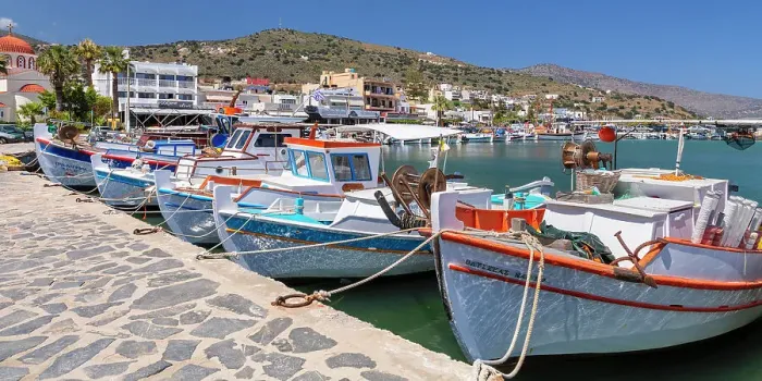 Framed Print : Fishing boats in the port of Elounda, Mirabello Gulf, Lasithi, Crete, Greek Islands, Greece, Europe Framed Print : Fishing boats in the port of Elounda, Mirabello Gulf, Lasithi, Crete, Greek Islands, Greece, Europe