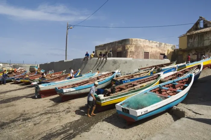 Framed Print : Fishing boats at the port of Ponto do Sol, Ribiera Grande, Santo Antao Framed Print : Fishing boats at the port of Ponto do Sol, Ribiera Grande, Santo Antao