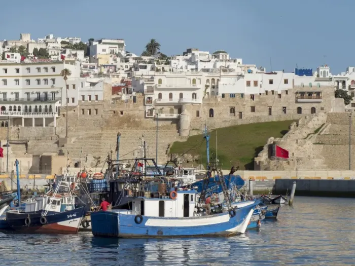 Framed Print : Fishing boats in port, Tangier, Morocco, North Africa, Africa Framed Print : Fishing boats in port, Tangier, Morocco, North Africa, Africa
