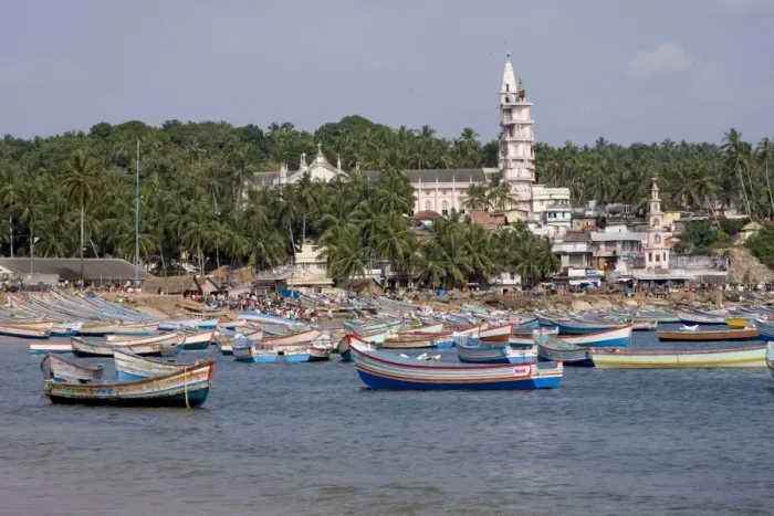 Framed Print : Fishing boats, Vizhinjam, Trivandrum, Kerala, India, Asia