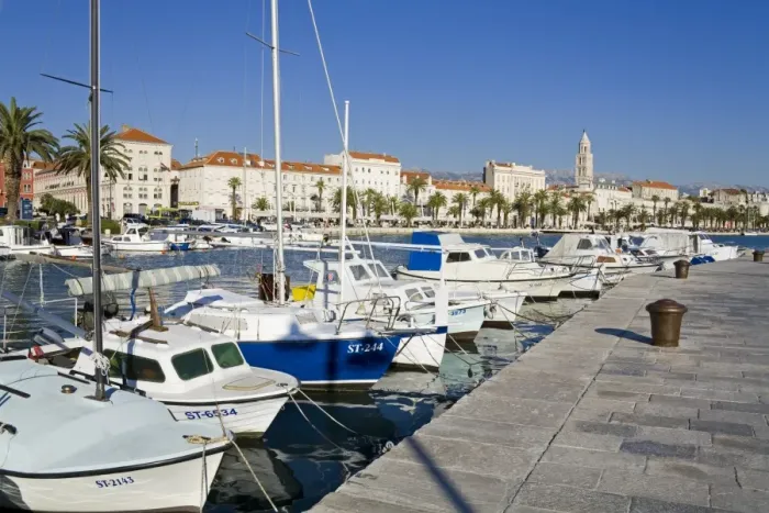 Framed Print : Fishing boats on the waterfront, Split, Dalmatian Coast, Croatia, Europe Framed Print : Fishing boats on the waterfront, Split, Dalmatian Coast, Croatia, Europe