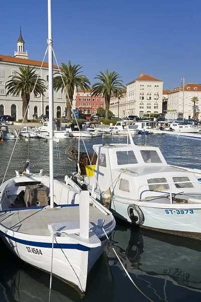 Fishing boats on the waterfront, Split, Dalmatian Coast, Croatia, Europe
