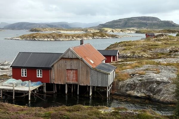 Fishing cabin on the island of Villa near Rorvik, west Norway, Norway, Scandinavia, Europe
