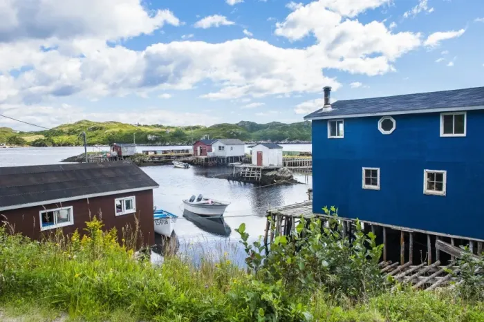 Framed Print : Fishing cabins in Rose Blanche, Newfoundland, Canada, North America