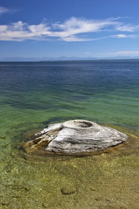 Framed Print : Fishing Cone, West Thumb Geyser Basin, Yellowstone National Park, UNESCO World Heritage Site, Wyoming, United States of America, North America