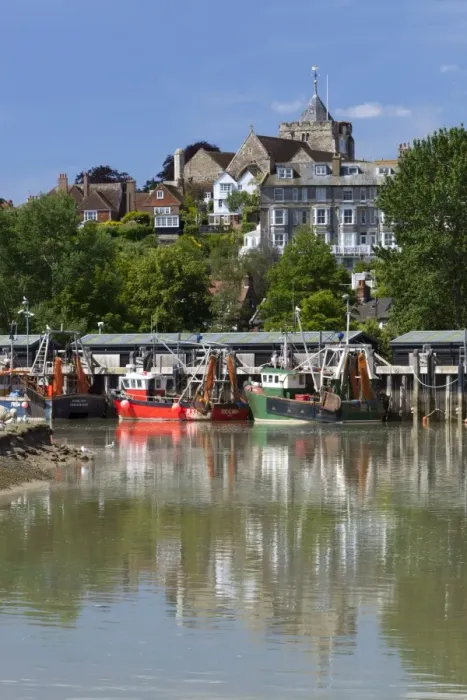 Framed Print : Fishing harbour on River Rother, old town, Rye, East Sussex England, United Kingdom Framed Print : Fishing harbour on River Rother, old town, Rye, East Sussex England, United Kingdom