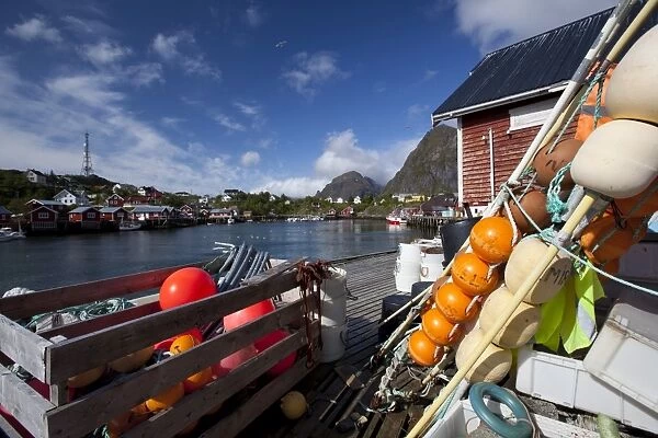 The fishing harbour of Sorvagen, Moskenesoy island, Lofoten archipelago