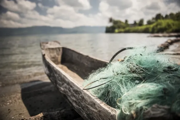 Framed Print : Fishing nets in a fishing boat on Lake Toba (Danau Toba), North Sumatra, Indonesia Framed Print : Fishing nets in a fishing boat on Lake Toba (Danau Toba), North Sumatra, Indonesia