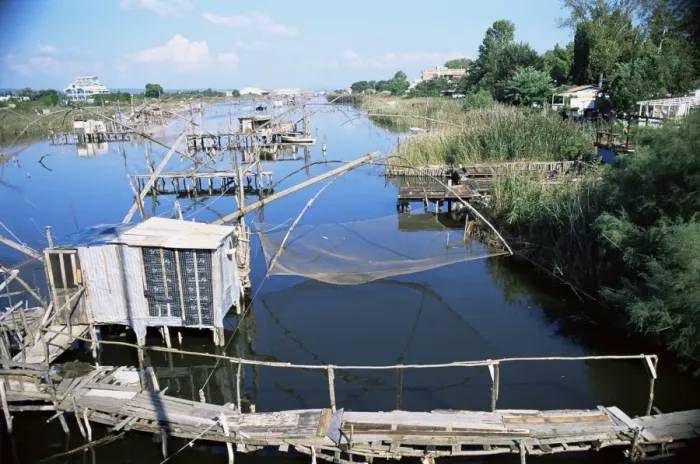 Framed Print : Fishing nets on the Milena Canal Framed Print : Fishing nets on the Milena Canal