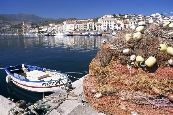 Fishing nets, Port Vendres, Catalan coast, Roussillon, France, Europe