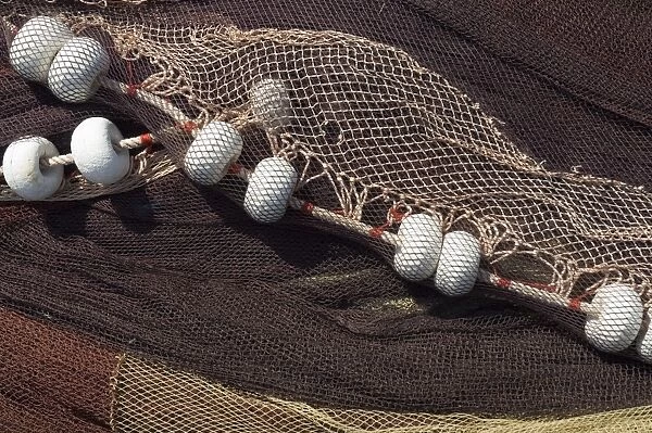 Fishing nets, Saint Jean de Luz (St. -Jean-de-Luz), Basque country, Pyrenees-Atlantiques
