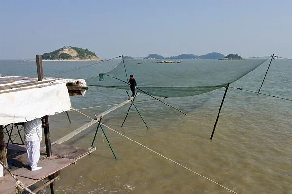 Fishing nets, Zhuhai, Guangdong, China, Asia