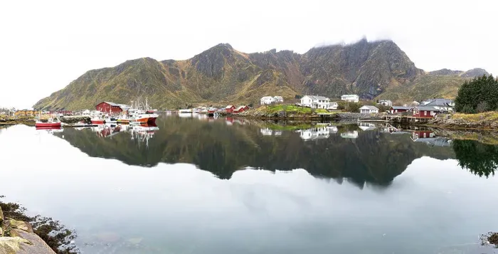 Framed Print : Fishing village of Ballstad and mountains mirrored in the calm waters of a fjord, Vestvagoy, Lofoten Islands, Nordland, Norway, Scandinavia, Europe Framed Print : Fishing village of Ballstad and mountains mirrored in the calm waters of a fjord, Vestvagoy, Lofoten Islands, Nordland, Norway, Scandinavia, Europe