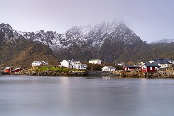 Fishing village of Ballstad, Vestvagoy, Nordland county, Lofoten Islands, Norway, Scandinavia, Europe