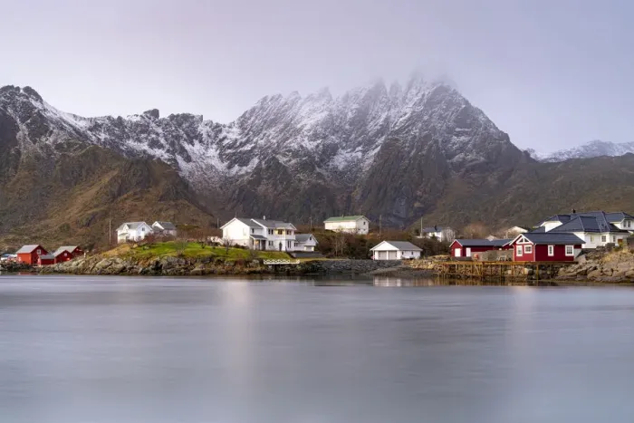 Framed Print : Fishing village of Ballstad, Vestvagoy, Nordland county, Lofoten Islands, Norway, Scandinavia, Europe Framed Print : Fishing village of Ballstad, Vestvagoy, Nordland county, Lofoten Islands, Norway, Scandinavia, Europe