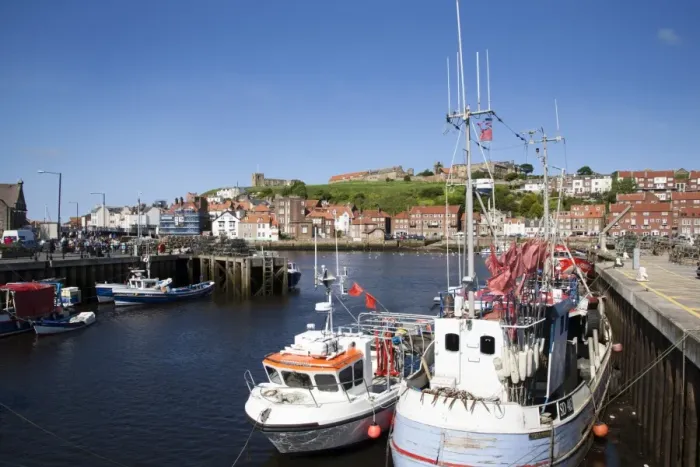 Framed Print : Fising boats in the Upper Harbour at Whitby, North Yorkshire, Yorkshire, England, United Kingdom, Europe Framed Print : Fising boats in the Upper Harbour at Whitby, North Yorkshire, Yorkshire, England, United Kingdom, Europe