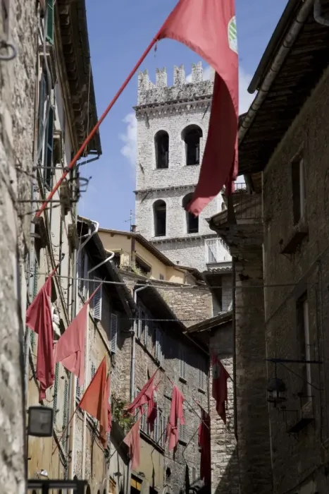 Framed Print : Flags in the Corso, Assisi, Umbria, Italy, Europe Framed Print : Flags in the Corso, Assisi, Umbria, Italy, Europe