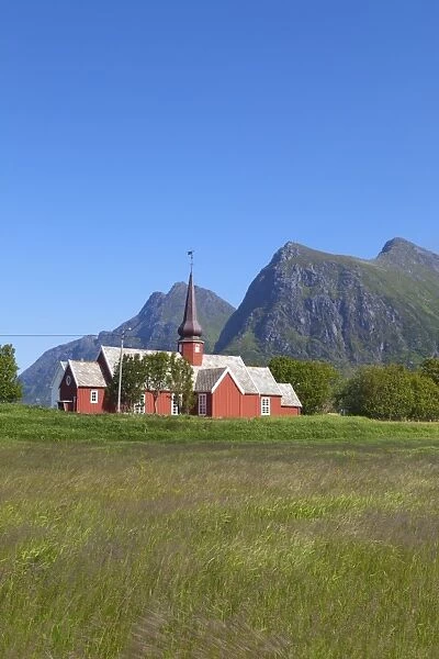 Flakstad Church, Lofoten Islands, Norway, Scandinavia, Europe
