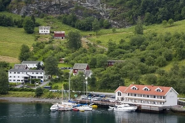 Flam village, Sognefjorden, Western Fjords, Norway, Scandinavia, Europe