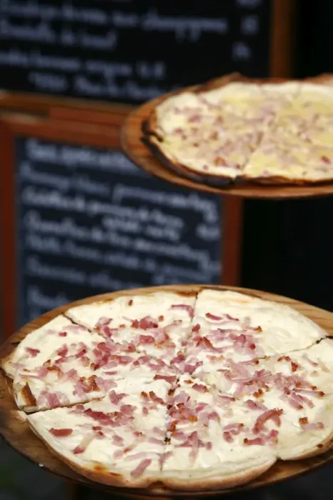 Framed Print : Flammekuche also known as Tarte Flambe, which is a traditional Alsatian pizza Framed Print : Flammekuche also known as Tarte Flambe, which is a traditional Alsatian pizza