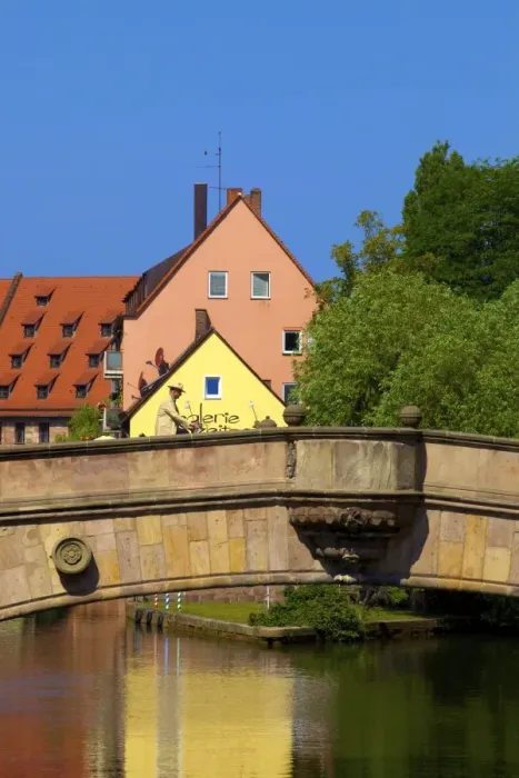 Framed Print : Fleisch Bridge, Nuremberg, Bavaria, Germany, Europe Framed Print : Fleisch Bridge, Nuremberg, Bavaria, Germany, Europe