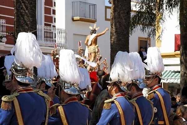 Float of resurrected Jesus, Easter Sunday procession at the end of Semana Santa