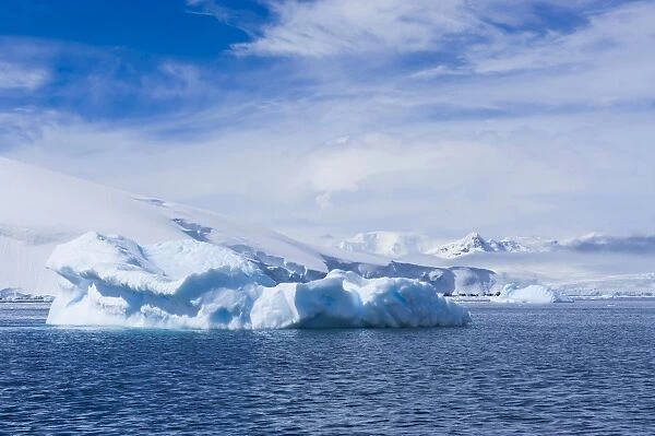 Floating, icebergs, Mikkelson Island, Antarctica, Polar Regions
