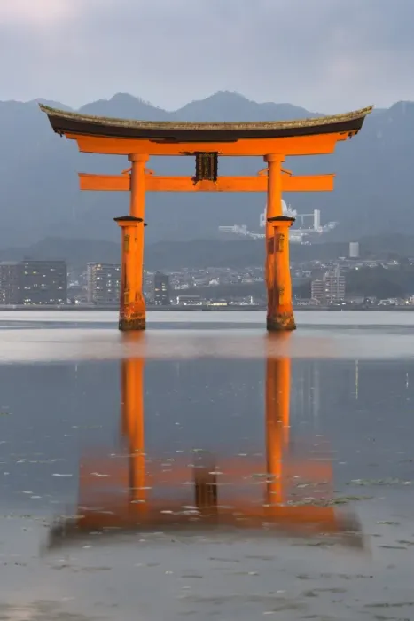 Framed Print : The floating Miyajima torii gate of Itsukushima Shrine at dusk, UNESCO World Heritage Site Framed Print : The floating Miyajima torii gate of Itsukushima Shrine at dusk, UNESCO World Heritage Site