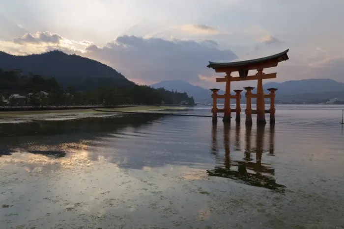 Framed Print : The floating Miyajima torii gate of Itsukushima Shrine at sunset, UNESCO World Heritage Site Framed Print : The floating Miyajima torii gate of Itsukushima Shrine at sunset, UNESCO World Heritage Site