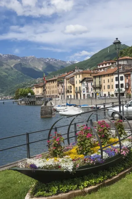 Framed Print : Flower boat, Domaso, Lake Como, Italian Lakes, Lombardy, Italy, Europe Framed Print : Flower boat, Domaso, Lake Como, Italian Lakes, Lombardy, Italy, Europe