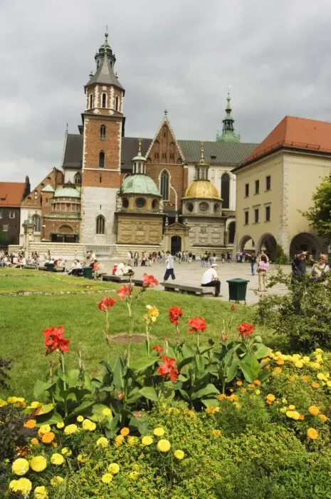 Framed Print : Flower garden and Wawel Cathedral dating from 14th century Framed Print : Flower garden and Wawel Cathedral dating from 14th century