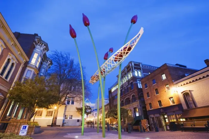 Framed Print : A flower installation in Bastion Square, Victoria, Vancouver Island, British Columbia Framed Print : A flower installation in Bastion Square, Victoria, Vancouver Island, British Columbia