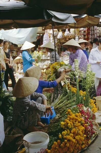 Flower stall in southern delta village of Mytho