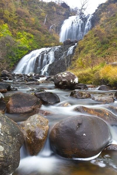 Flowerdale Falls, a waterfall near the village of Gairloch, Torridon, Scotland