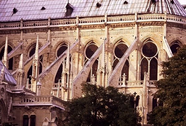 Flying butresses, Notre Dame, Paris, France, Europe