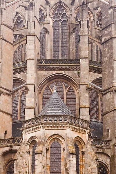 Flying buttresses on St. -Julien du Mans Cathedral, Le Mans, Sarthe, Pays de la Loire, France, Europe