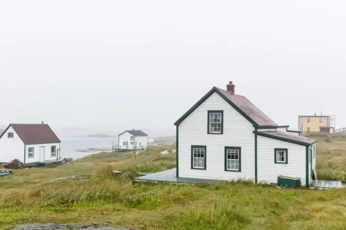 Framed Print : Fog rolls in over the small preserved fishing village of Battle Harbour, Labrador, Canada, North America Framed Print : Fog rolls in over the small preserved fishing village of Battle Harbour, Labrador, Canada, North America