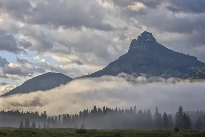 Framed Print : Foggy meadow under clouds, Banff National Park, UNESCO World Heritage Site, Alberta, Rocky Mountains, Canada, North America Framed Print : Foggy meadow under clouds, Banff National Park, UNESCO World Heritage Site, Alberta, Rocky Mountains, Canada, North America