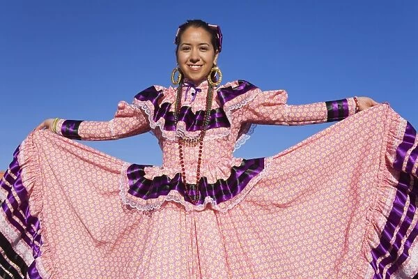 Folkloric dancer, Tucson Rodeo Parade, Tucson, Arizona, United States of America