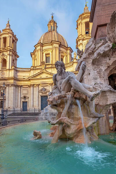 Fontana dei Quattro Fiumi (Fountain of the Four Rivers), River God Ganges, Piazza Navona
