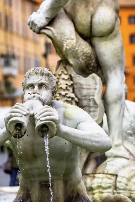 Framed Print : Fontana del Moro fountain located at the southern end of the Piazza Navona in Rome
