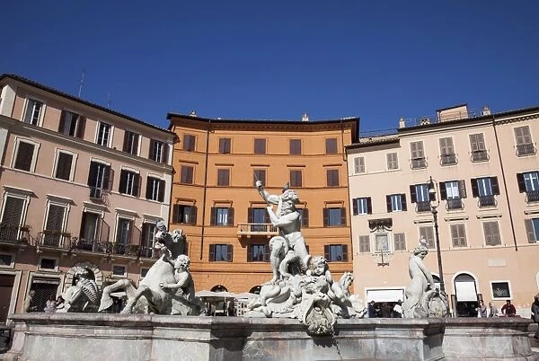 Fontana del Nettuno, Piazza Navona, Rome, Lazio, Italy, Europe