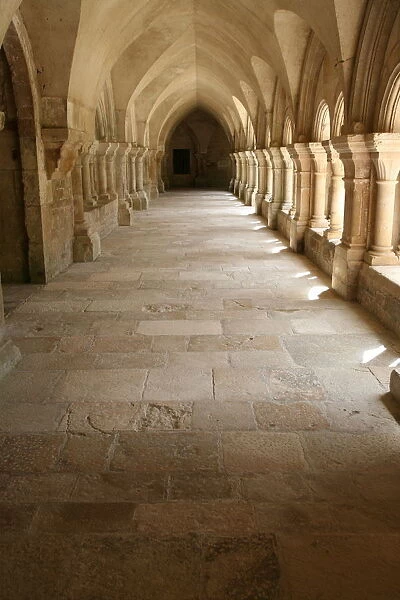 Fontenay Cistercian Abbey cloister, Marmagne, Doubs, Burgundy, France, Europe