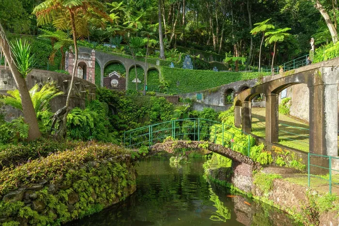 Framed Print : Footbridge at Monte Palace Tropical Garden, Funchal, Madeira, Portugal, Atlantic, Europe
