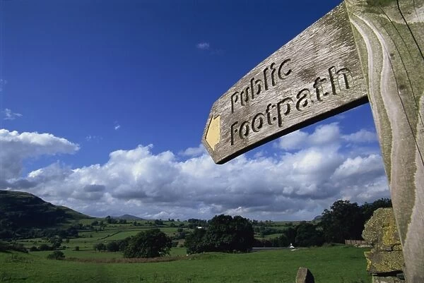 Footpath signs, Naddle Valley, Lake District, Cumbria, England, United Kingdom, Europe