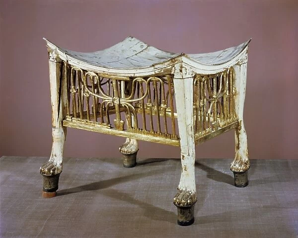 A footstool used by the boy-king at the beginning of his reign, from the tomb of Tutankhamun