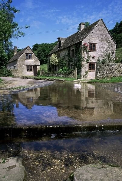 The ford, Duntisbourne Leer, Gloucestershire, The Cotswolds, England, United Kingdom